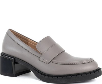 Santino Milano Women's Gray Leather Dress Flats Fashion SAN602625105
