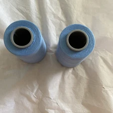 Dual Duty Polyester/Cotton Corespun Thread, 2/6000 Yds Each Medium Blue/24 Soft