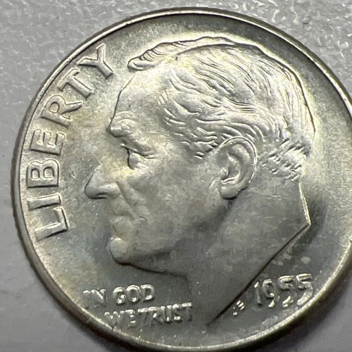 1955-D Unc Roosevelt Dime. Actual Coin Checkout All My Line Of Dimes