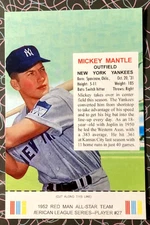 1952 Red Man Tobacco Mickey Mantle Postcard