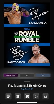 DIGITAL TOPPS WWE SLAM Mysterio/Orton SR BLUE FINAL SHOWDOWN DUAL SIGNATURE Read