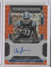 2022 Panini Prizm Draft Picks Sensational Auto Orange Wave  Mataeo Durant  13/75