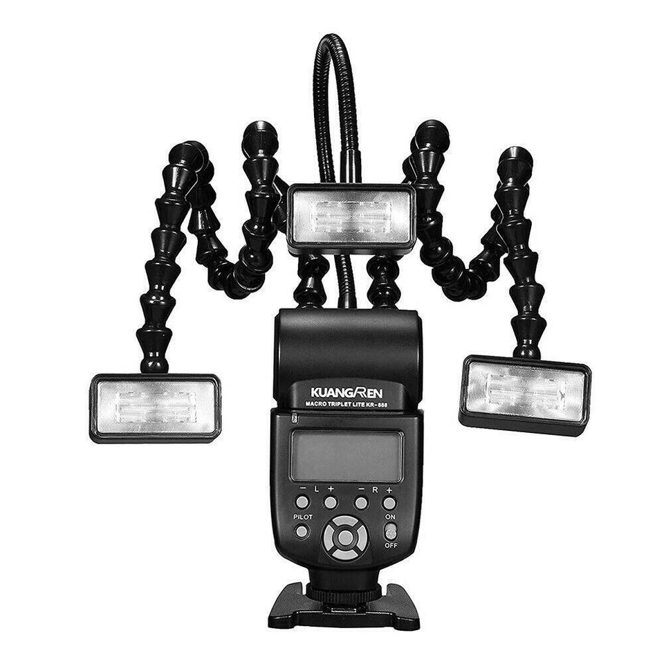 KR-888 Macro Flash 3Pcs Flash Light Head LED Speedlite Universal for Camera DSLR - Image 3 of 4