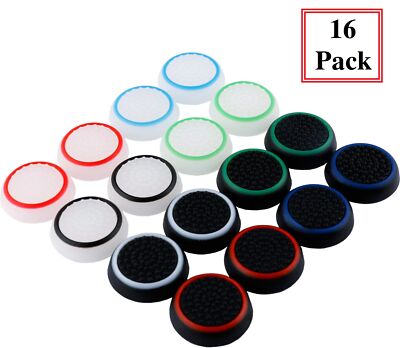 8 Pairs Silicone Thumb Grips Protective Cap Fit for PS5 PS4 Xbox One Switch Pro