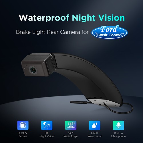 Night Vision 145° Car Brake Light Rear Camera For Ford Transit Connect 2014-2019 - Picture 5 of 9