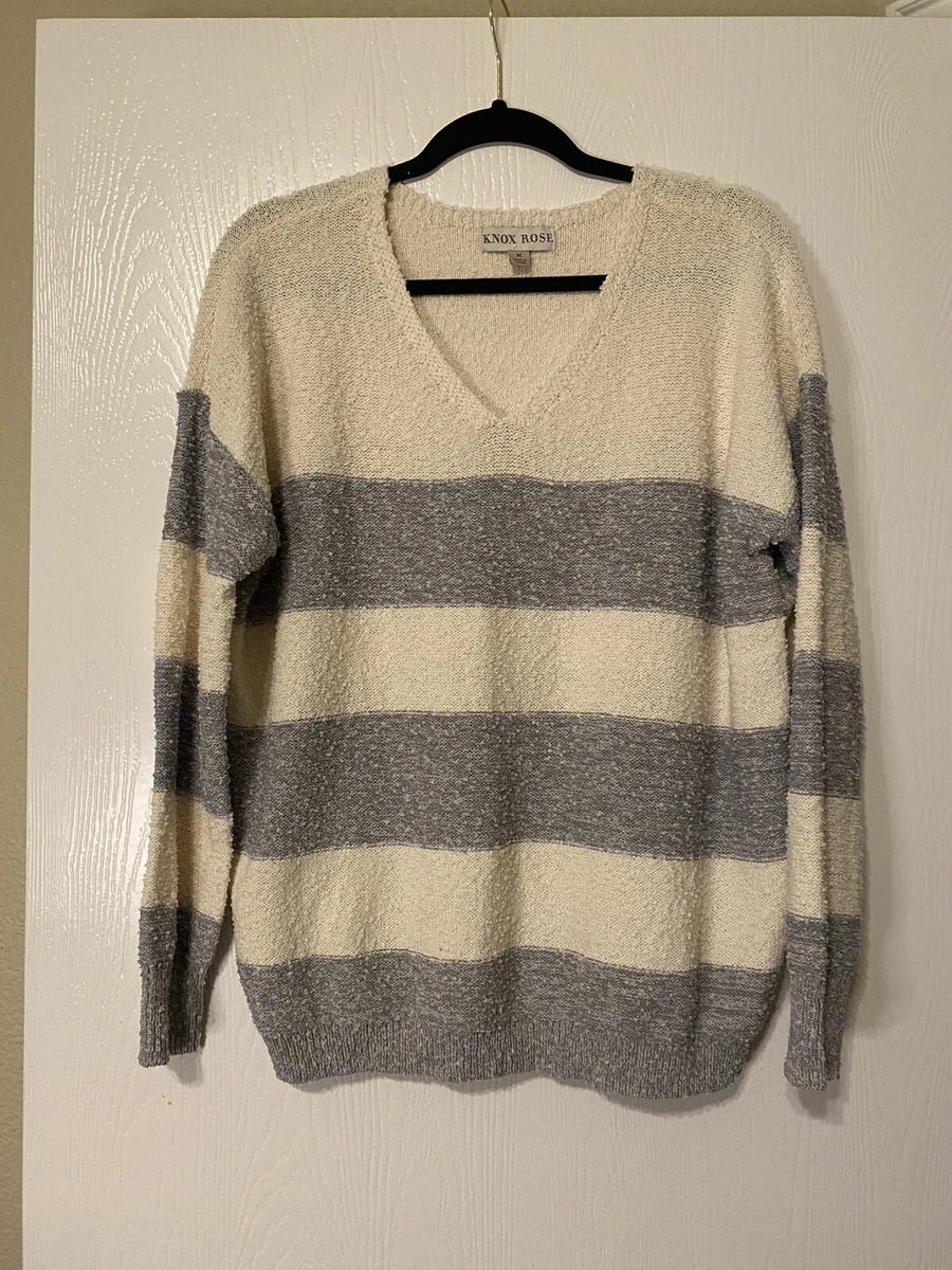 Knox Rose Grey Stripe Sweater M | eBay