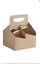 Choice Kraft Drink Carrier with Handle Holds Up To 4 Cups  16-32 oz - 15 Pieces