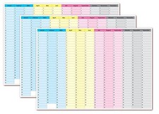 3 x immerwährender Wandkalender nass abwischbar Dauerkalender B2 70x50 cm