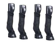 Horse Fly Boots - Set of 4 - Comfort Mesh w/Stand Up Strip - Black - New Design