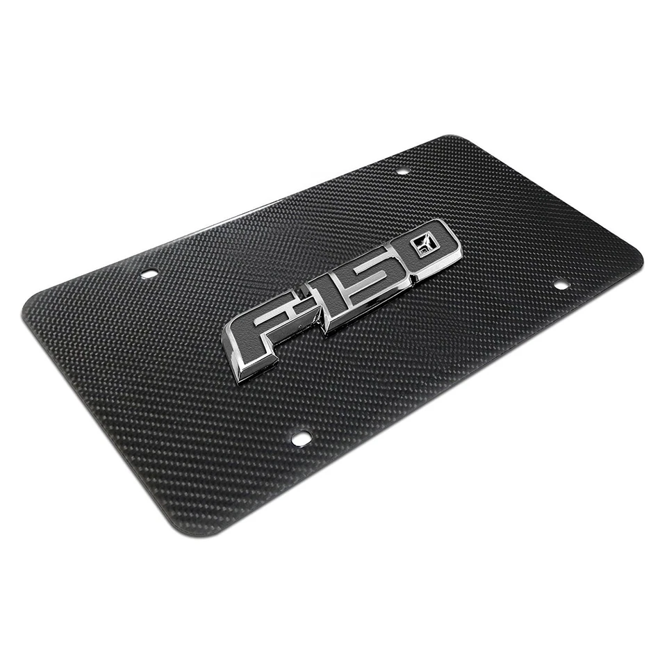 Ford F-150 2009 to 2014 3D Logo 100% Real Black Carbon Fiber License Plate - Image 3 of 4