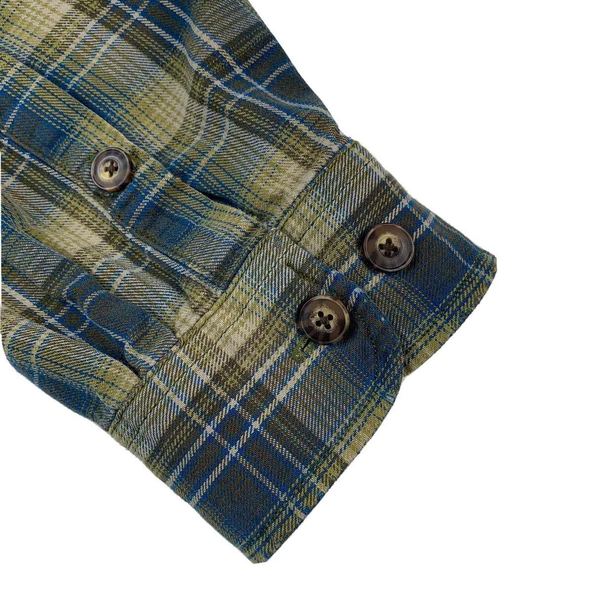 Mens 2XL Duluth Trading Green / Brown Free Swingin' Flannel Mens 2XL Duluth Trading Green / Brown Free Swingin' Flannel