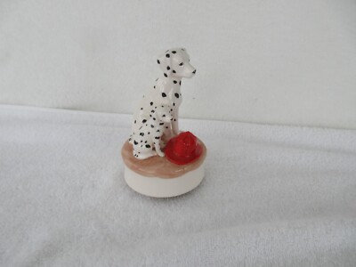 Otagiri 2 Dalmation Dog  Design Wind-Up Music Box~ PLAYS AS TIME GOES BY!