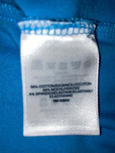 Lands End donna taglia large 14-16 blu Henley scollo a V cotone elasticizzato manica lunga - Foto 7 di 8