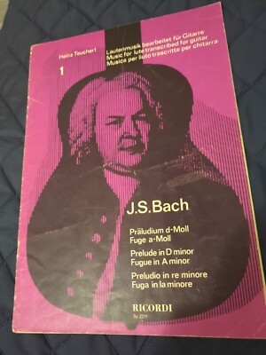 J.S.Bach Prelude And Fugue  For Classical Guitar Rare Sheet Music,1972 Edition 
