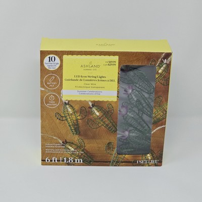 New Ashland Cactus Flower String Lights Warm White LED Battery Operated 6ft 