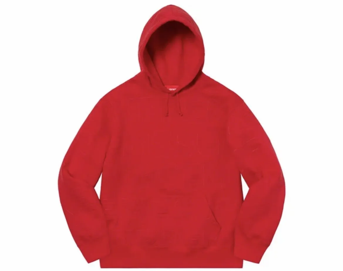 AUTHENTIC Supreme Embossed Logos Hooded Sweatshirt Natural *Brand