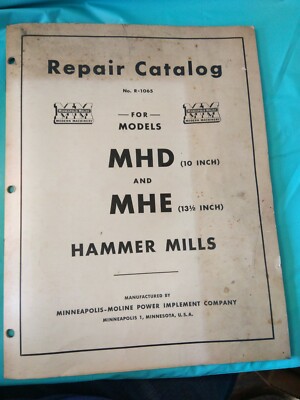 Minneapolis Moline MHD & MHE model Hammer Mill Catalog #R-1065