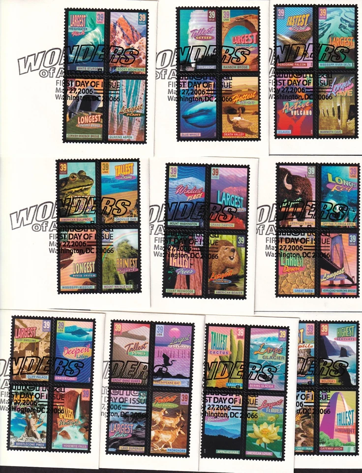 2006 Wonders of America Sc 4033-4072 FDCs 40 stamps on 10 ArtCraft cachets - Image 2 of 3