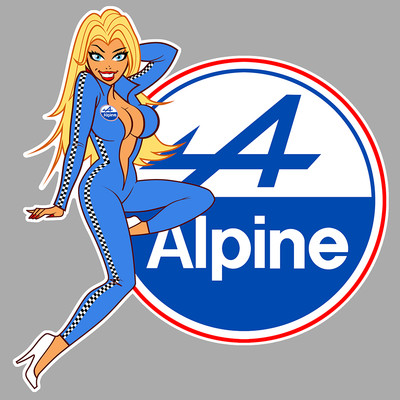 ALPINE right pin up right vinyl sticker laminated
