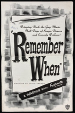 REMEMBER WHEN Orig Movie Press Sheet Musical Short Subject Vaudeville Warner