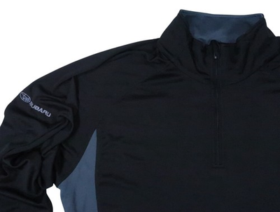 #ad SUBARU BLACK LABEL LONG SLEEVE SUN MOCK 1 4 ZIP LARGE PIQUE PULLOVER PERFORMANCE $29.58