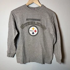 Pittsburgh Steelers Thermal Long Sleeve Youth Kids L Gray Mighty Mac Sports