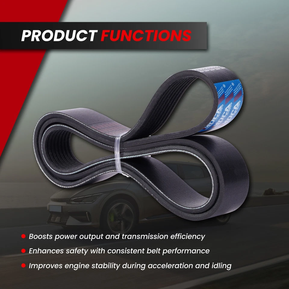 Serpentine Belt 8PK1395 Fit BMW 335i 435i 535i GT 640i 740i M2 M3 M4 X3 X4 X5 X6 Foto 3 de 4