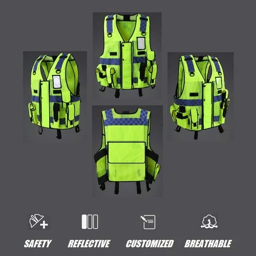 HYCOPROT Reflective Safety Security Vest, High Visibility Mesh Adjustable image 5