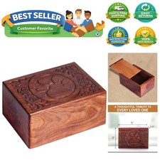 Wooden Urn Box for Human Ashes, Cremation Funeral Urns, Decorative Urn, Pet M...