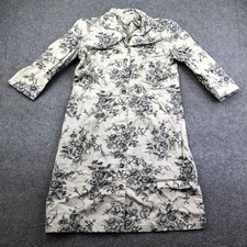 Talbots Dress Womens 4 Beige Floral Cotton Single Breasted 3/4 Sleeve