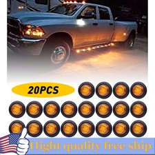 3/4" Round 7 LED Light Side Marker Clearance for Trailers 20pcs Amber Lights
