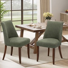 Parsons Upholstered Dining Chair, Solid Wood Frame W/ Contoured Back Multi-Color