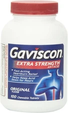 Gaviscon Extra Strength Chewable Antacid Tablets, Original Flavor, 100-Count... 
