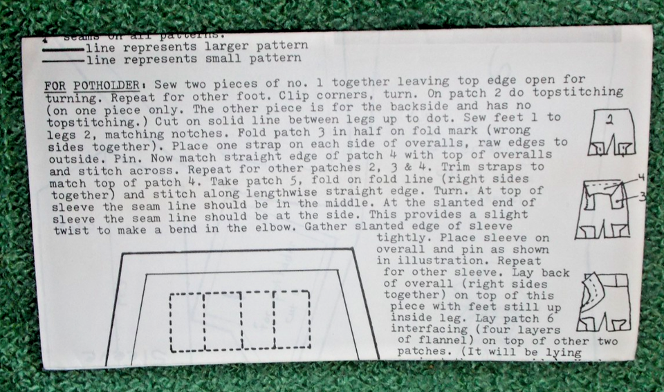 Annie's Attics Overall Sam Patch by Number Potholder Pattern 1976 | eBay