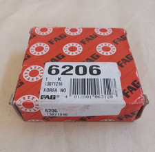 FAG 6206 DEEP GROOVE BALL BEARING, OPEN TYPE, NO SEALS 30x62x16 mm