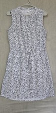 Gap Women's Dress Floral White/black Shirt Dress Size Small