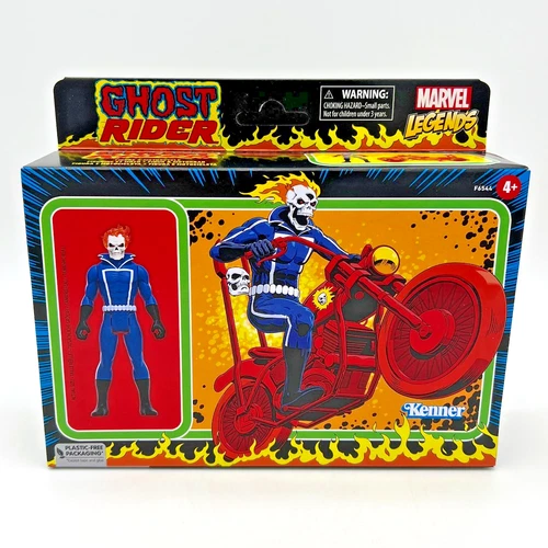 Hasbro Marvel Legends Retro Kenner 3.75" GHOST RIDER & MOTORCYCLE Figure • NEW