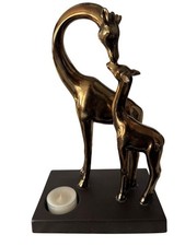 Mother Giraffe & Calf Bronze Finish Tea Light Candle Holder By PartyLite 10