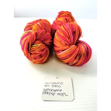 2 Skeins Hand Dyed Sport Weight Yarn Spring Thaw Superwash Merino 3.5 oz 325 yds