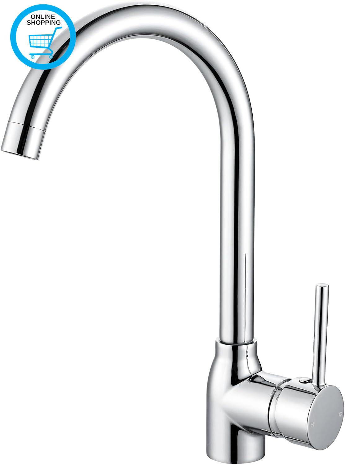 Kitchen Sink Mixer Tap Single Lever Monobloc Polished Chrome Mixers Taps 1 Hole