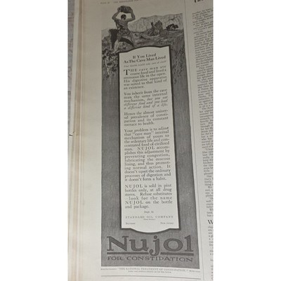 1916 Nujol For Constipation Vintage Advertisement Print Pharmaceutical ...