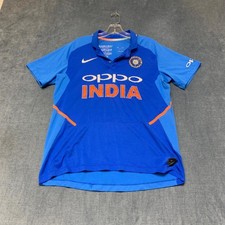 Nike India National Cricket Team Jersey Mens Large Blue 2019 World Cup Oppo
