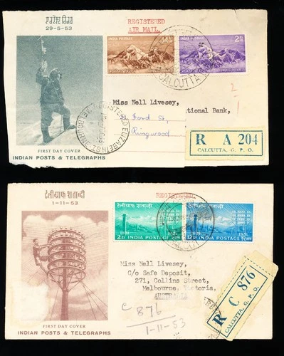 Indian First Day Covers Registered to Australia (3622U)