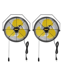 2500 CFM 12" Industrial Wall-Mounted Fan, 3-Speeds High Velocity Wall fans,2 Pcs