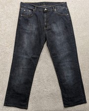 Vintage Stone Island Jeans W38 L31 Mens Dark Wash Straight Embroidered Logo 2004