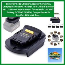 Rechargeable ML18DL Battery Adapter for Milwaukee 18V to DeWalt 20V MAX Tools