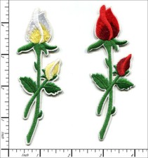 40 Pcs Embroidered Iron on patches Lover Rose Flower 40x112mm AP022rF1