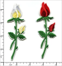 40 Pcs Embroidered Iron on patches Lover Rose Flower 40x112mm AP022rF1