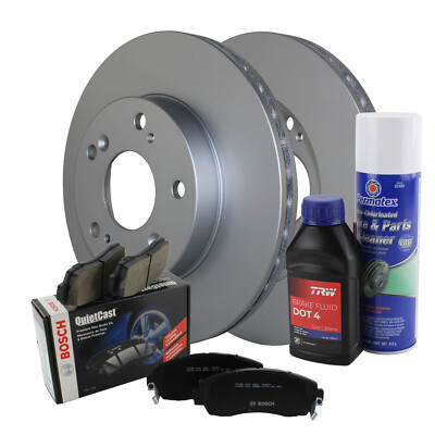 Front Brake Kit 262mm Disc Rotors Bosch QuietCast Ceramic Pads For Civic 1.8L L4