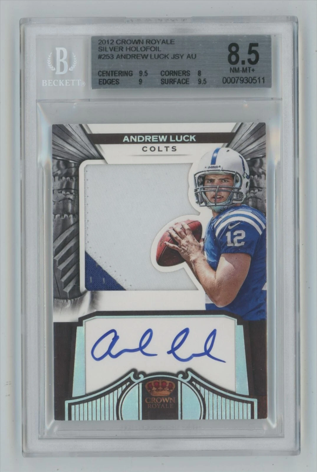 Andrew Luck Panini Crown Royale #253 Jersey Autograph-Silver
